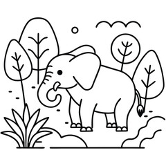 Obraz premium African Elephant illustration flat vector design 