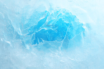 Texture of clear ice as background, closeup