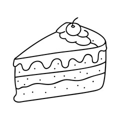 slice of cake icon, slice of cake vector illustration-simple illustration of slice of cake, perfect for slice of cake logos and icons
