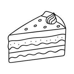 slice of cake icon, slice of cake vector illustration-simple illustration of slice of cake, perfect for slice of cake logos and icons