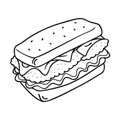 sandwich icon, sandwich vector illustration-simple illustration of sandwich, perfect for sandwich logos and icons