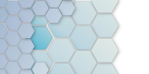 Abstract geometric hexagon blue texture background pattern vector illustration background on transparent.
