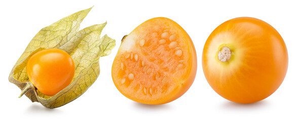set of physalis isolated on a white background
