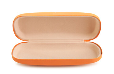 One open glasses case isolated on white