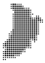 Symbol Map of the Provincia Lerida (Spain) showing the territory with a pattern of black circles