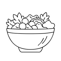 salad bowl icon, salad bowl vector illustration-simple illustration of salad bowl, perfect for salad bowl logos and icons