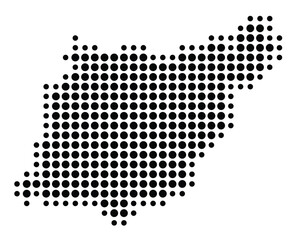 Symbol Map of the Provincia Gipuzkoa (Spain) showing the territory with a pattern of black circles