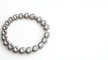 Obraz premium Handcrafted diamond tennis bracelet with a sleek roundcut design, isolated on a pure white background