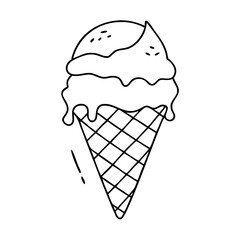 ice cream cone icon, ice cream cone vector illustration-simple illustration of ice cream cone, perfect for ice cream cone logos and icons
