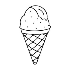 ice cream cone icon, ice cream cone vector illustration-simple illustration of ice cream cone, perfect for ice cream cone logos and icons