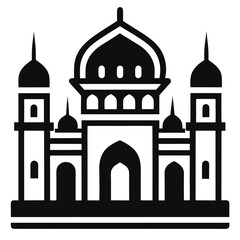 A mosque with domes and minarets