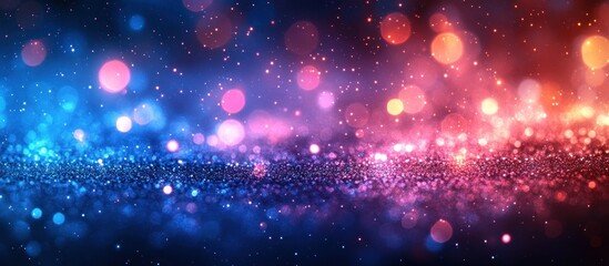 Enchanted Glitter Galaxy: A Cosmic Dance of Blue and Pink Lights