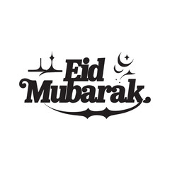 Modern Calligraphy for Happy Eid Al Fitr White Background.