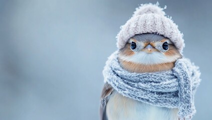 Cute bird in winter attire (1)