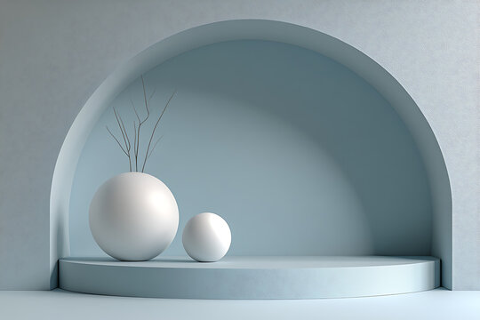 Light blue technological background with minimal 3D objects, creating a clean and modern scene for tech, presentations, and digital branding visuals.

