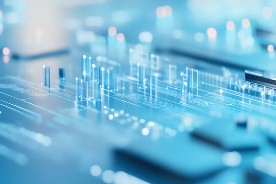 Light blue technological background with minimal 3D objects, creating a clean and modern scene for tech, presentations, and digital branding visuals.

