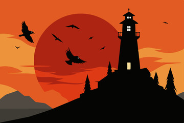 silhouette of a castle