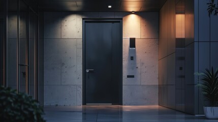 Abstract interior space dark night mood