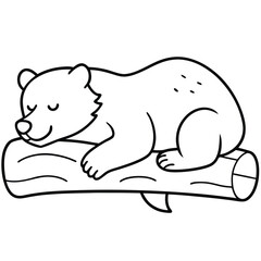 Black Bear illustration flat vector design