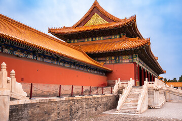 Forbidden city in Beijing, China. Chinsese architecture and landmark