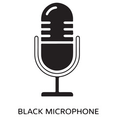 Black microphone icon. vector eps 10