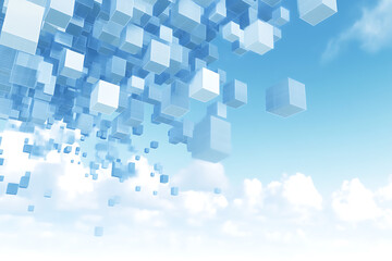 Light blue technological background with minimal 3D objects, creating a clean and modern scene for tech, presentations, and digital branding visuals.

