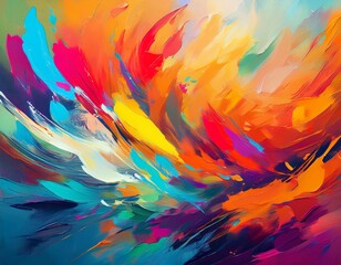 card with expressive brushstrokes vibrant colors concept of creativity art individuality