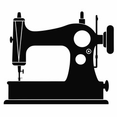 sewing machine black silhouette on white background