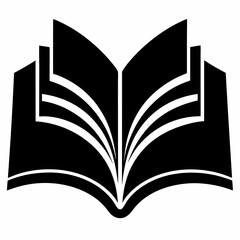 Pages Book black silhouette on white background