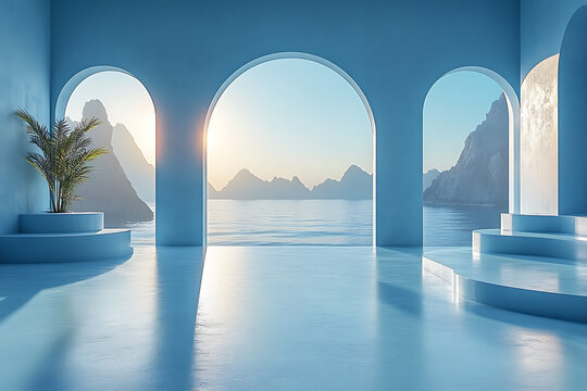 Light blue technological background with minimal 3D objects, creating a clean and modern scene for tech, presentations, and digital branding visuals.

