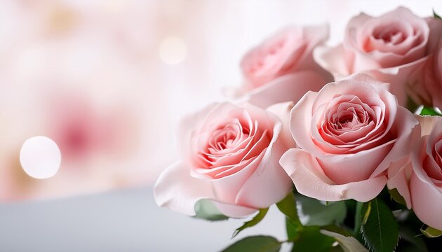 rosas rosas sobre fondo blanco desenfocado