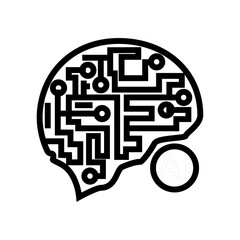 AI Brain with Chat Icon