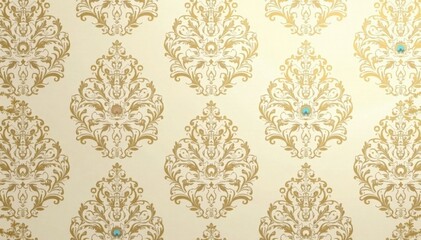 Elegant gold damask wallpaper with intricate texture and subtle cream undertones, textured patterns, vintage elegance, gold damask