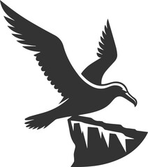 Albatross silhouette bird vector