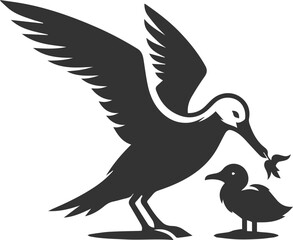 Fototapeta premium Albatross silhouette bird vector