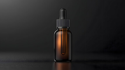 Sleek dropper bottle studio setting product photography minimalist environment close-up view essential oils concept