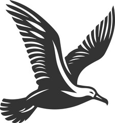 Albatross silhouette bird vector
