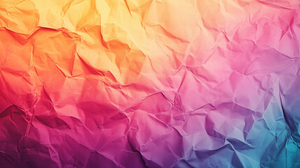 Gradient Crumpled Paper Texture with Vibrant Artistic Hues