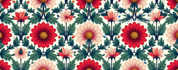seamless damask design featuring stylized flowers and foliage, leaves, seamless, wallpaper