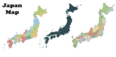 Japan, japan map, japan map vector art, japan silhouette.