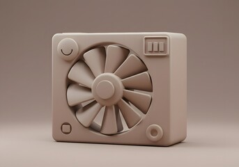 Computer Fan Mockup Illustration of Cooling Component
