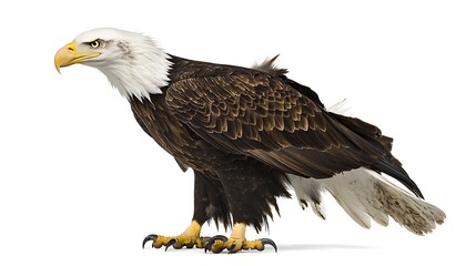 Fototapeta premium Majestic Bald Eagle Perched with Sharp Eyes and Powerful Wings