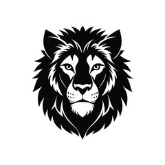 Obraz premium Wild lion head vector illustration, a powerful feline animal art
