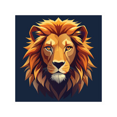 Wild lion head vector illustration, a feline king