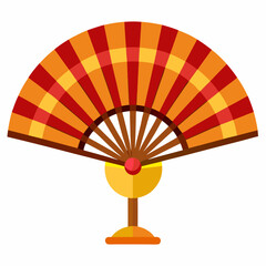 Colorful decorative fan on white background