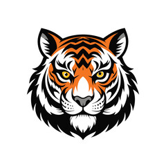 Wild feline predator tiger head vector illustration