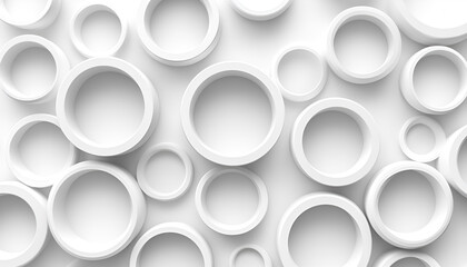 White geometric concept. 3d circles  for business template. Modern and simple pattern.Clean and creative corporate radial background. Abstract texture with circles. surface concept.rings render