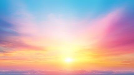 Obraz premium Serene Sunrise Over Soft Clouds with Vibrant Color Palette