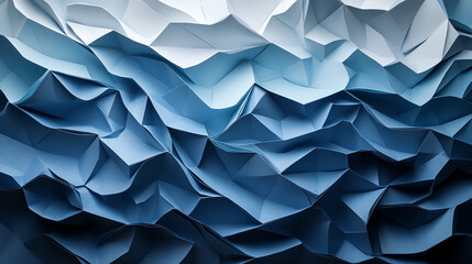 Explore stunning abstract folded paper art with a 3D depth effect, featuring cool-toned blues and grays. Perfect for modern decor, branding, and digital projects. Stylish and elegant