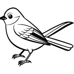 Obraz premium Blue-gray Gnatcatcher illustration flat vector design